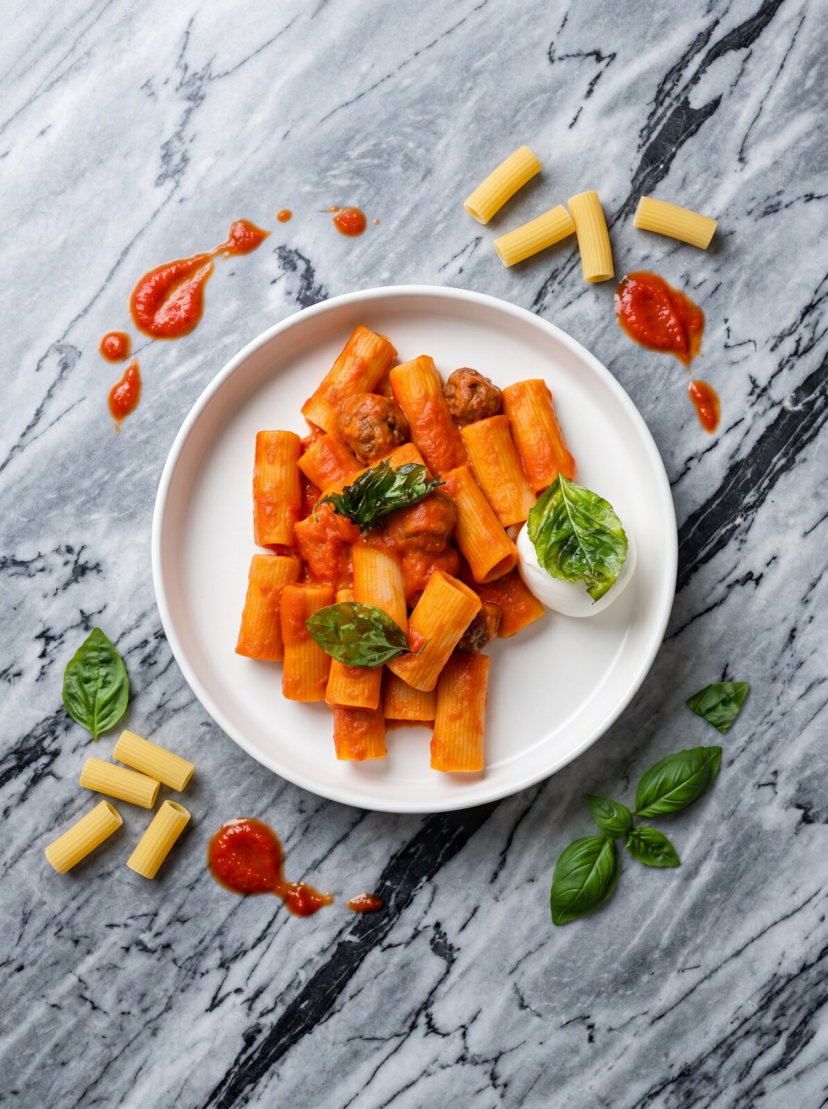 Rigatoni polpette fait maison — Milano Restaurant Marin